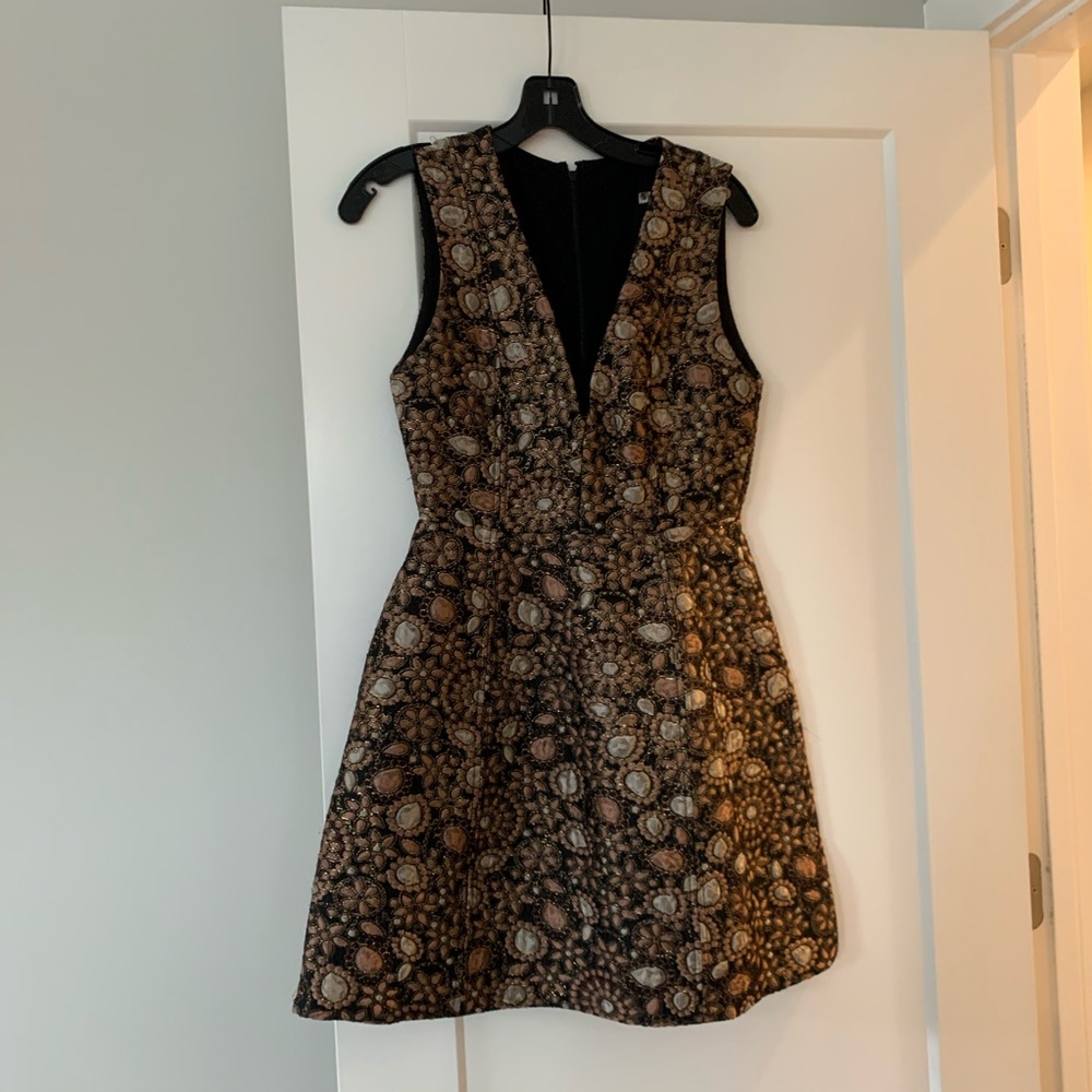 Alice and Olivia metallic floral dress